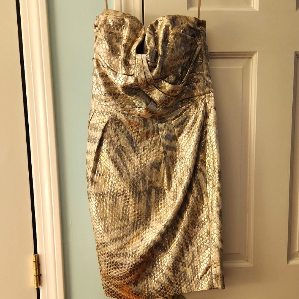 Leifsdottir Strapless Metallic Dress